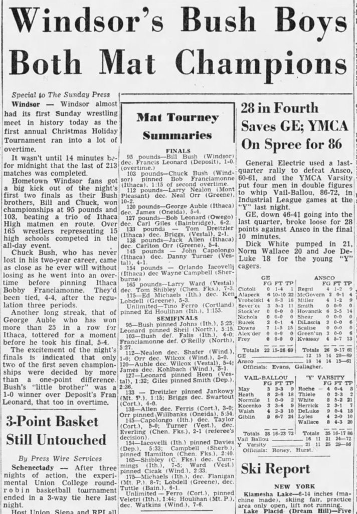 Windsor's Bush Boys Both Mat Champions