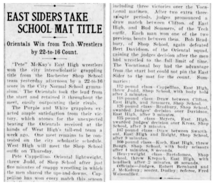 East Siders Take School Mat Title