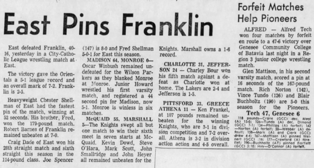 Pittsford 33, Greece Athena 11