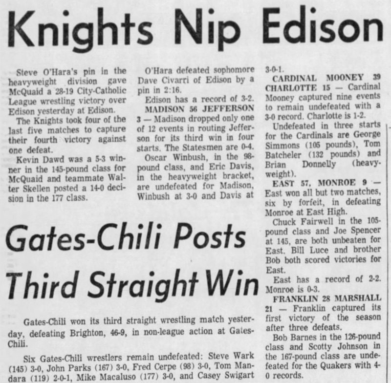 Pittsford 34, Fairport 17