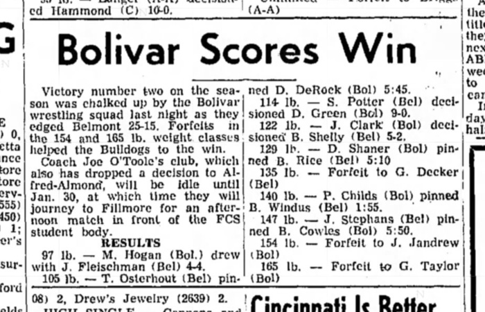 Bolivar Scores Win