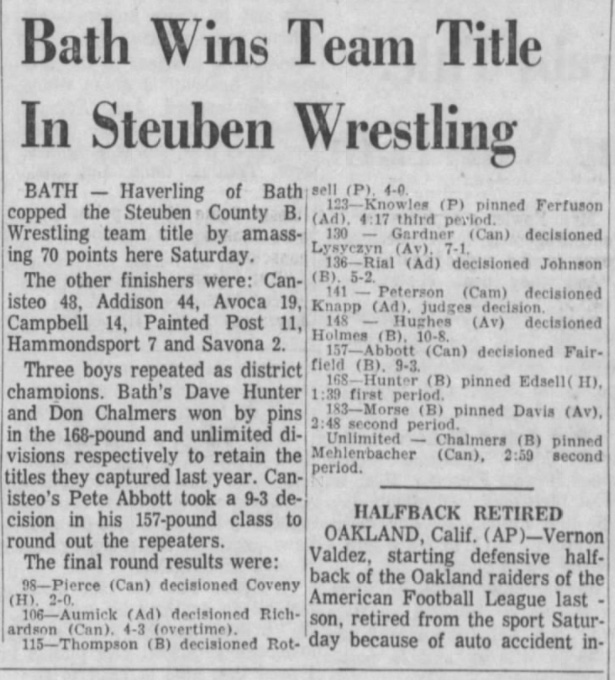 Bath Wins Team Title In Steuben Wrestling