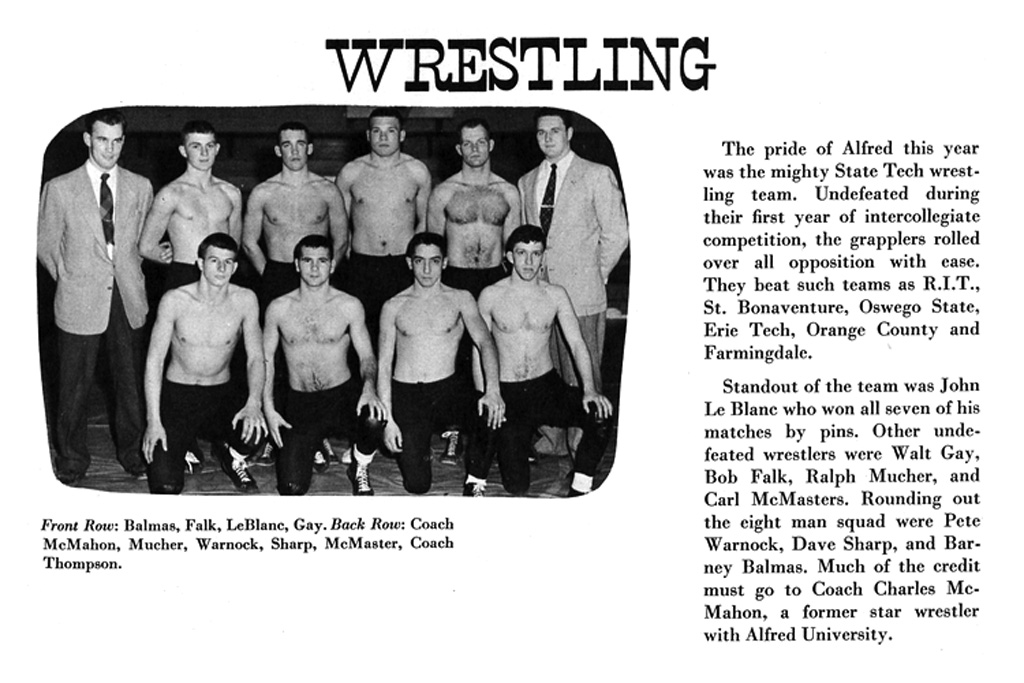 1953-1954 Alfred State Techmen Wrestling