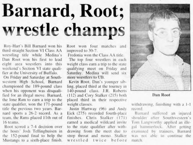 Barnard, Root; wrestle champs