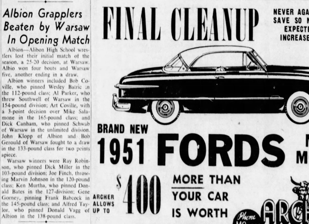 Albion Grapplers Beaten by Warsaw in Opening Match