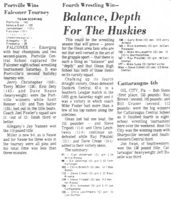 Portville Wins Falconer Tourney