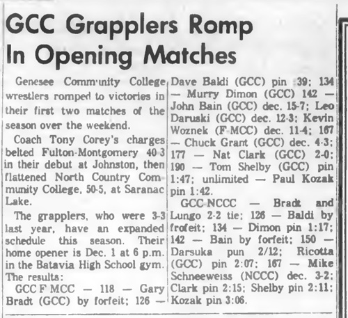 GCC Grapplers Romp In Opening Matches