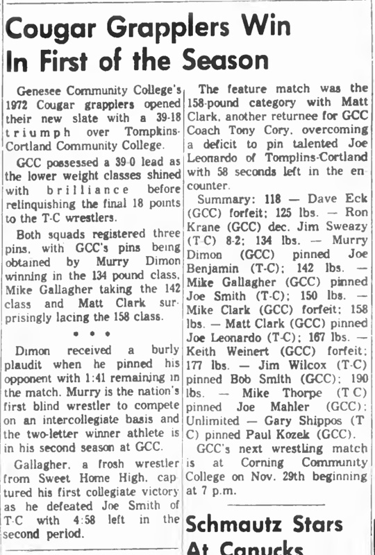 Cougar Grapplers Win In First of the Season