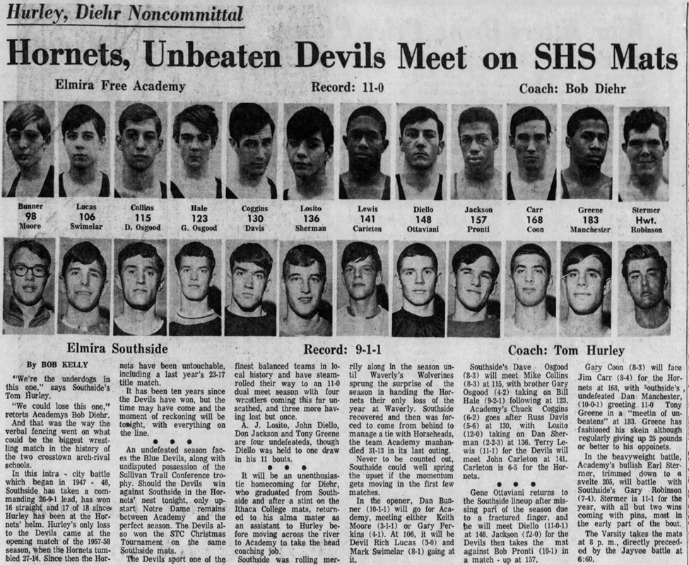 Hornets, Unbeaten Devils Meet on SHS Mats