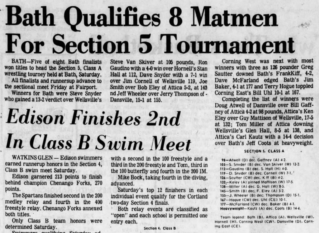 Bath Qualifies 8 Matmen For Section 5 Tournament