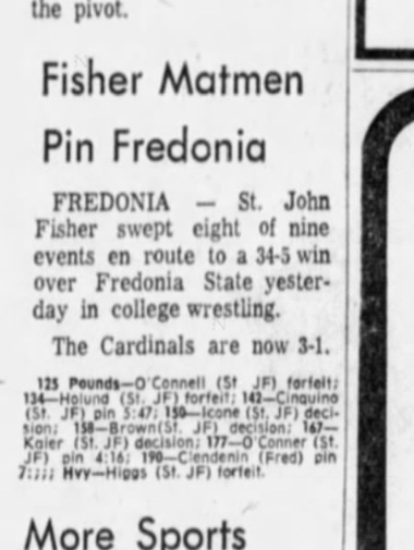Fisher Matmen Pin Fredonia