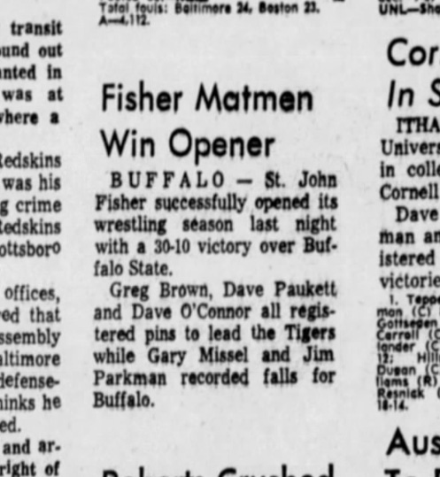 Fisher Matmen Win Opener