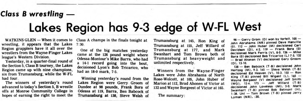 Lakes Region has 9-3 edge of W-FL West