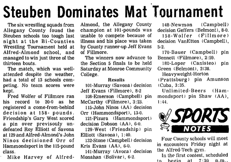 Steuben Dominates Mat Tournament