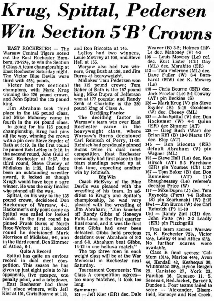 Krug, Spittal, Pedersen Win Section 5 'A' Crowns