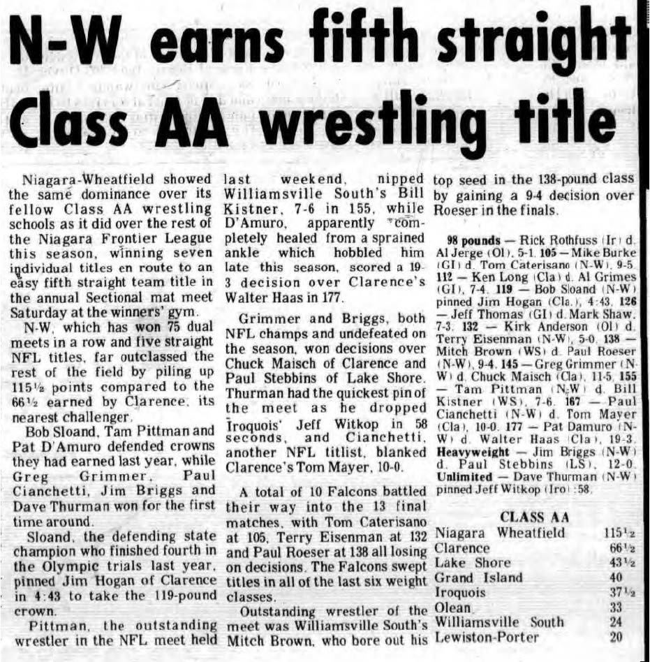 N-W earns fifth straight Class AA wrestling title