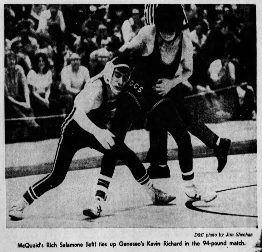 McQuaid's Rich Salamone ties up Geneseo's Kevin Richard