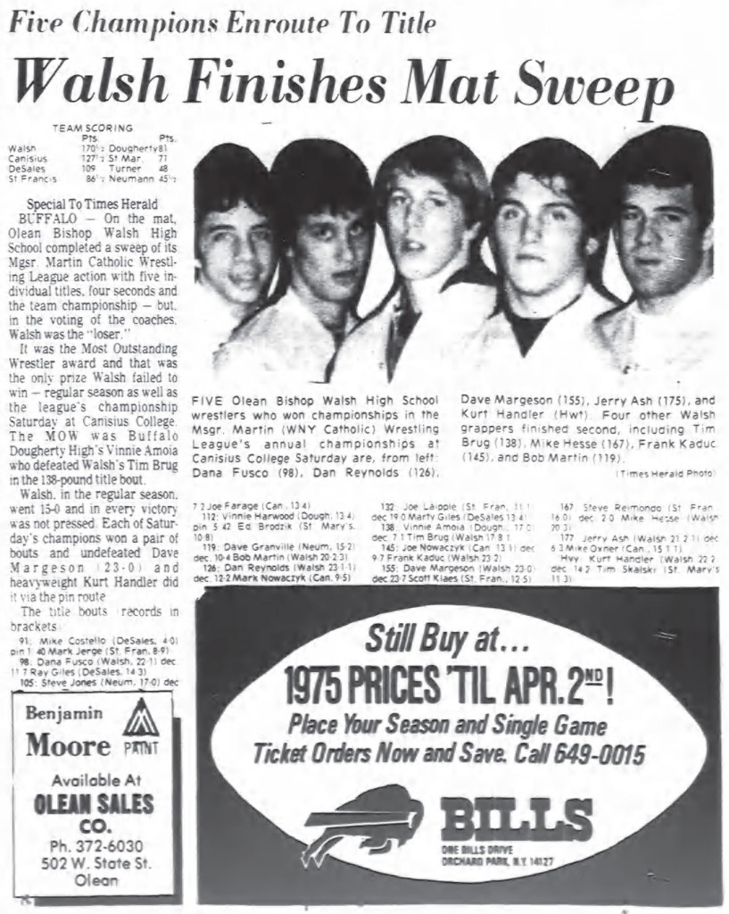 Walsh Finishes Mat Sweep