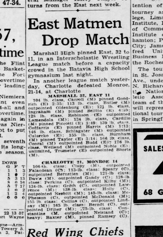 East Matmen Drop Match