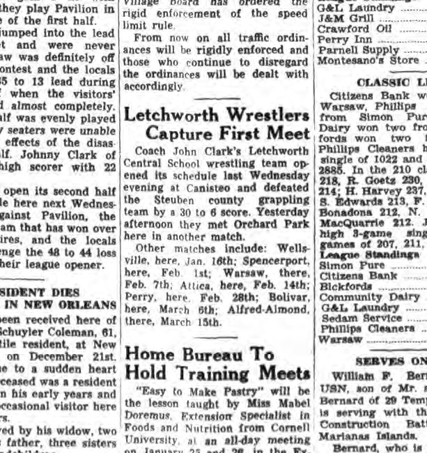 Letchworth Wrestlers Capture First Meet