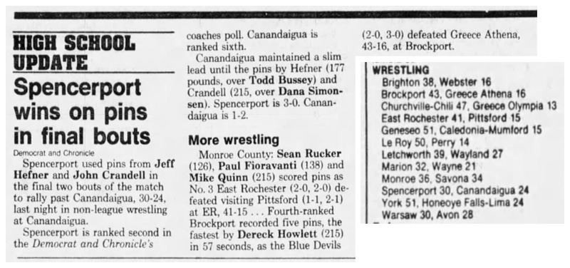 Rucker, Fioravanti and Quinn scored pins...