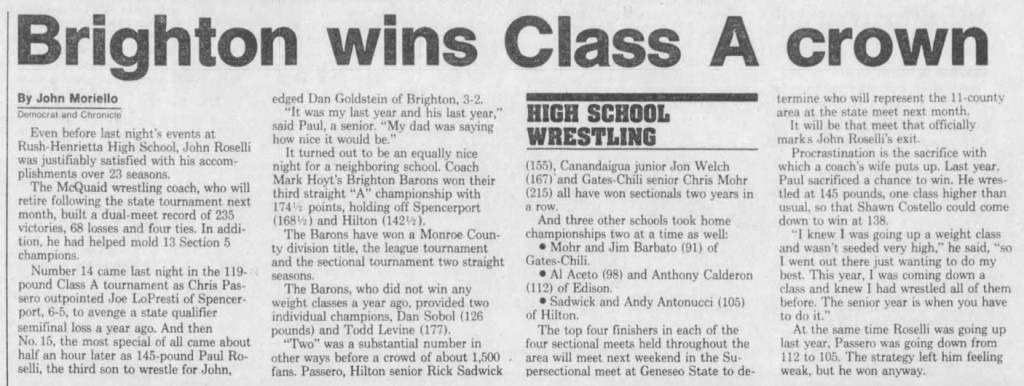 Brighton wins Class A crown