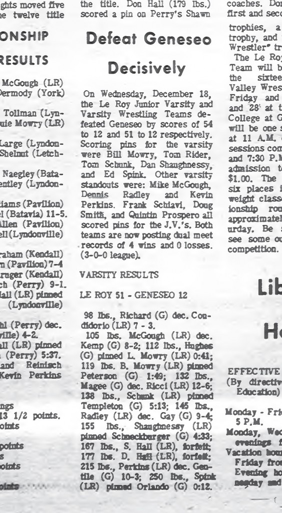 Defeat Geneseo Decisively