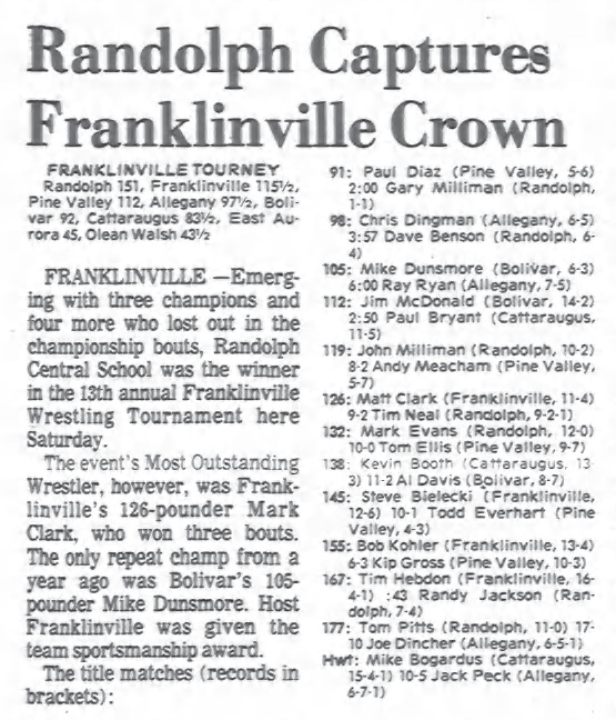 Randolph Captures Franklinville Crown