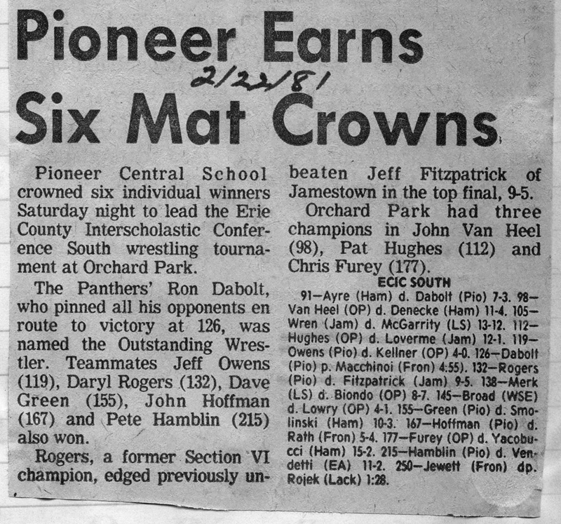 Pioneer Earns Six Mat Crowns