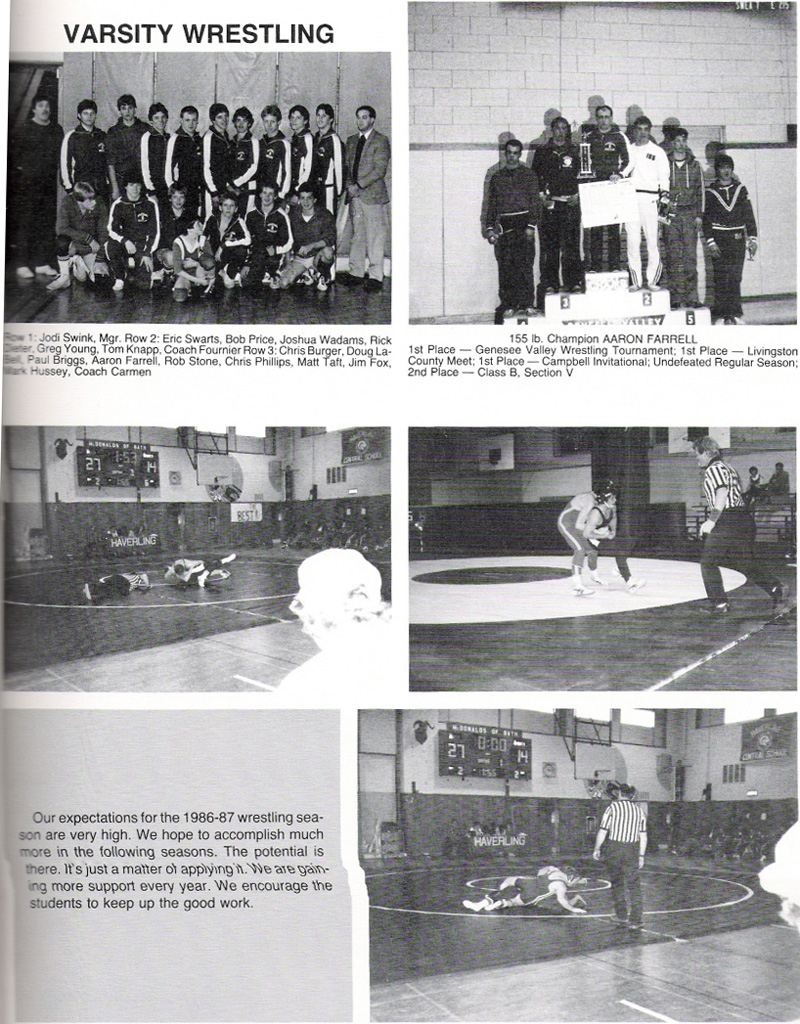 1986-1987 Dansville Mustangs Wrestling