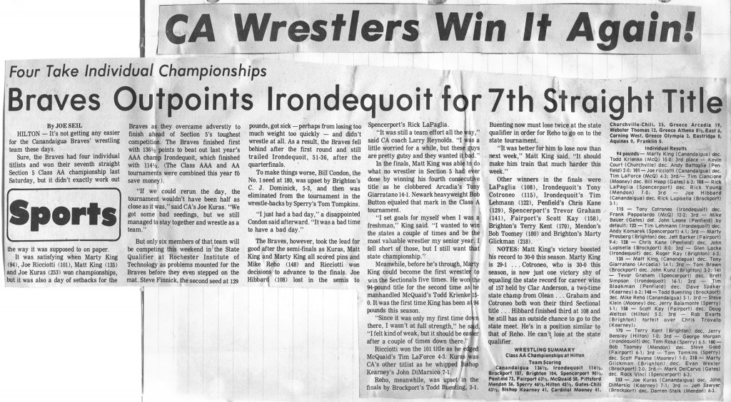 Canandaigua Wrestlers Win It Again!