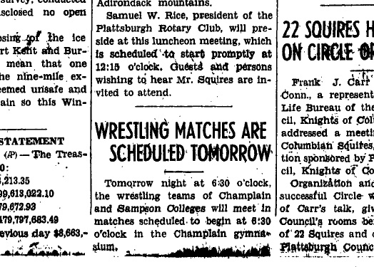 Wrestling Matches are Scheduled Tomorrow