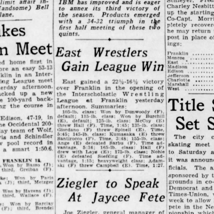 East Wrestlers Gain League Win