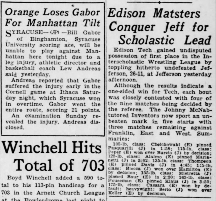 Edison Matsters Conquer Jeff for Scholastic Lead