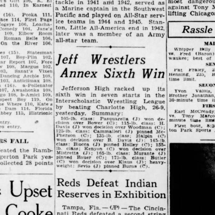 Jeff Wrestlers Annex Sixth Win