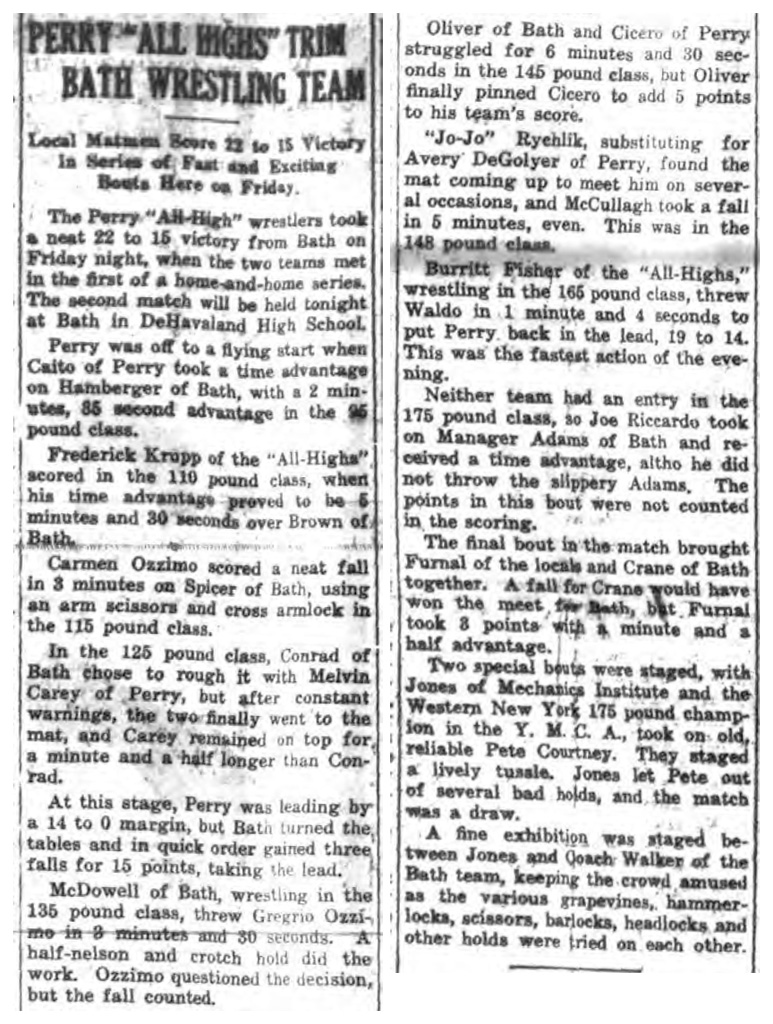 Perry &quot;All Highs&quot; Trim Bath Wrestling Team