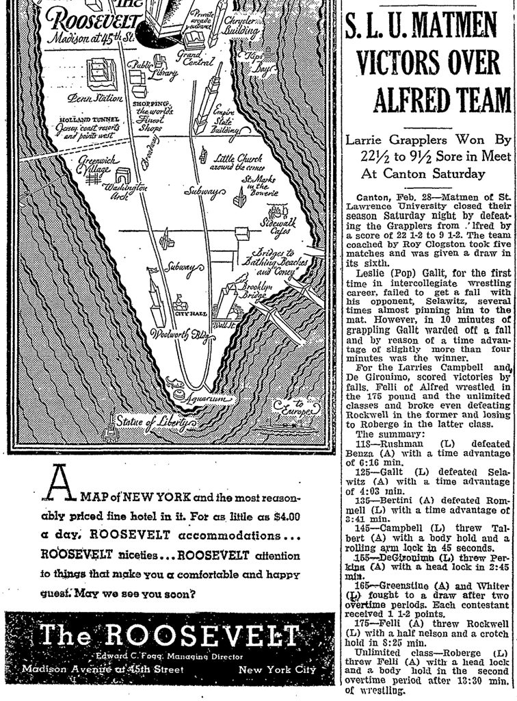 S.L.U. Matmen Victors Over Alfred Team