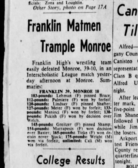 Franklin Matmen Trample Monroe