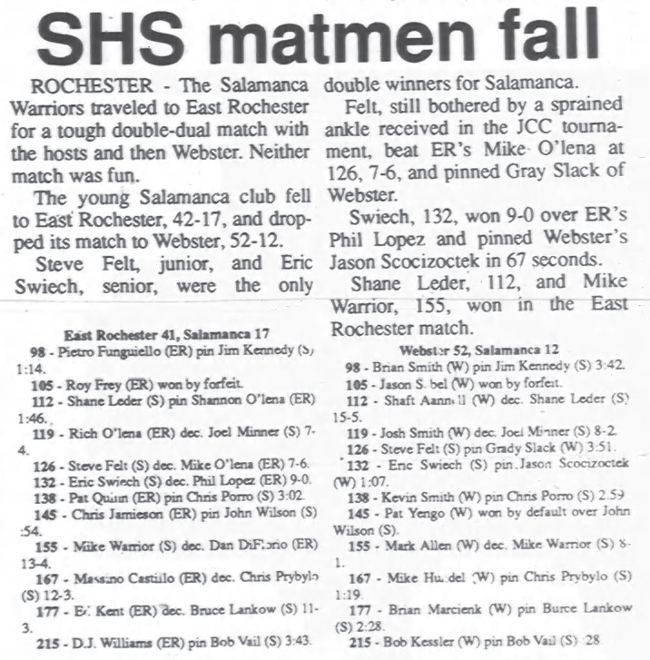 SHS matmen fall