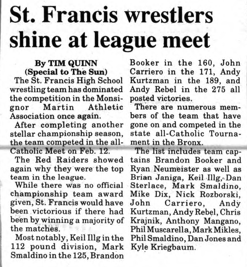 St. Francis wrestlers shine at league meet