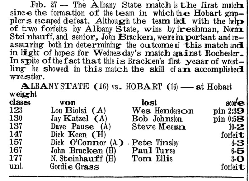 Albany State 16, Hobart 16