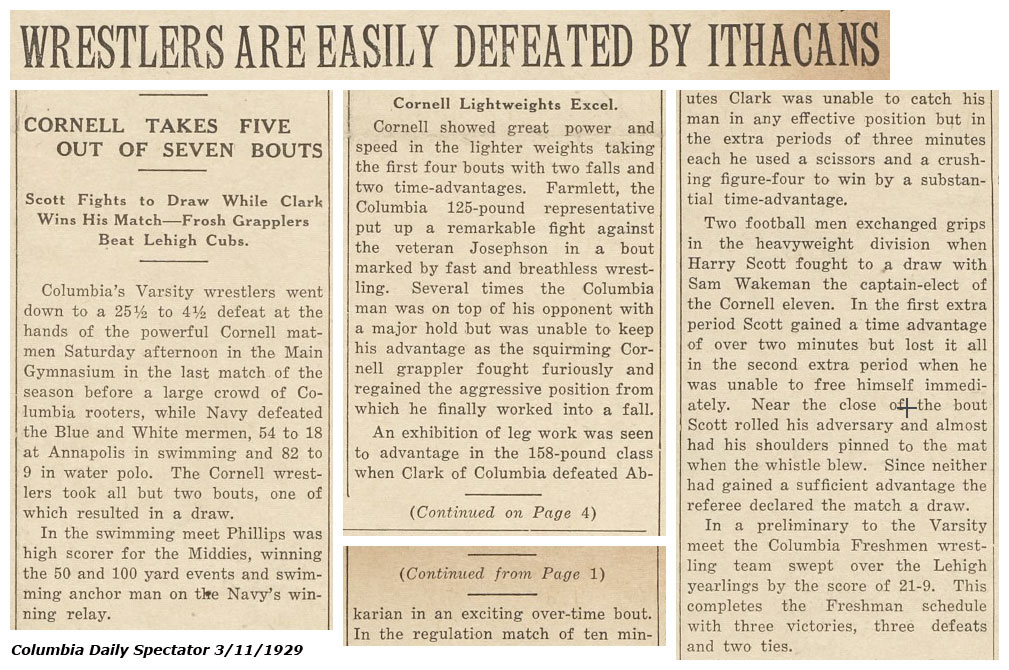 Wrestlers Are Easily Defeated By Ithacans