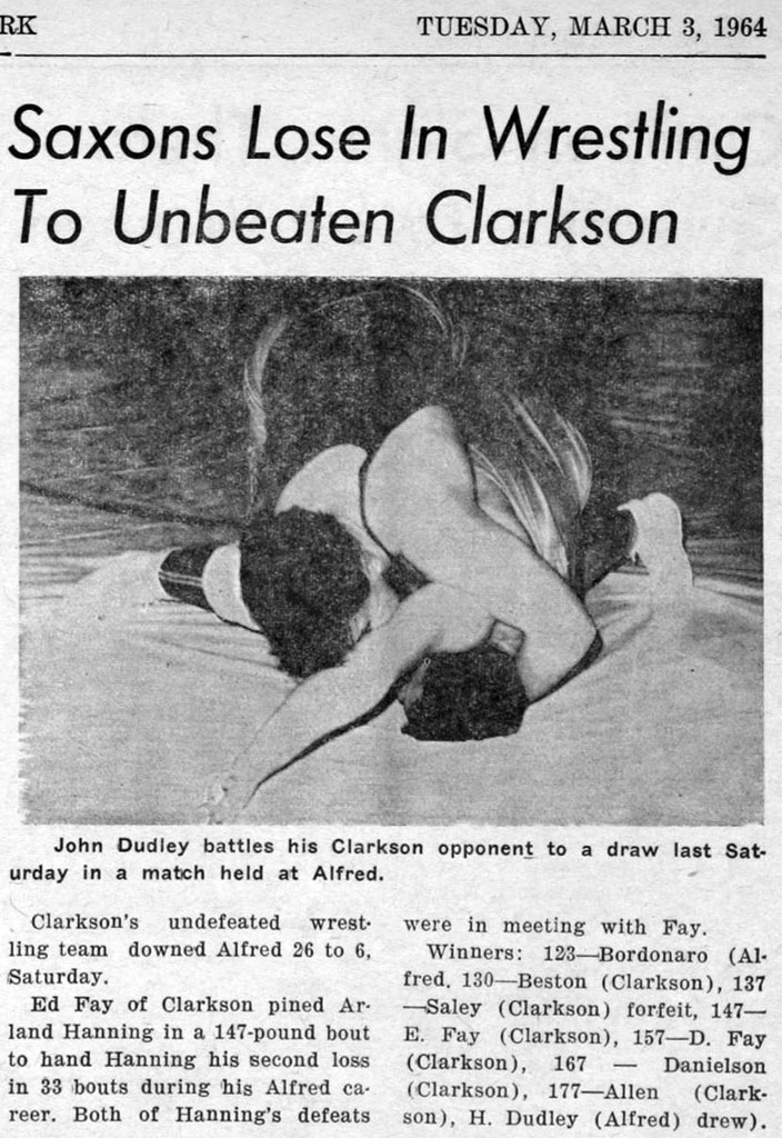 Saxons Lose In Wrestling To Unbeaten Clarkson