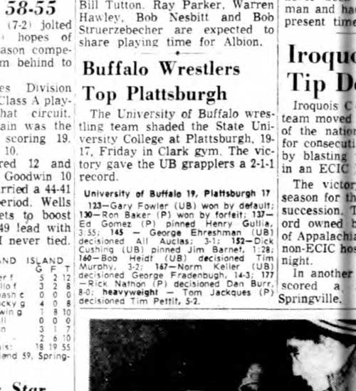 Buffalo Wrestlers Top Plattsburgh