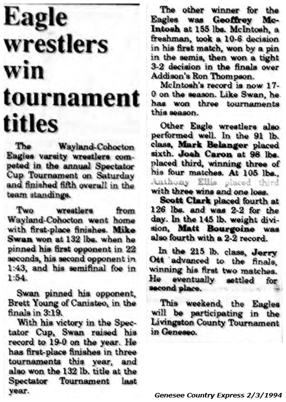 Eagle wrestlers win tournament titles