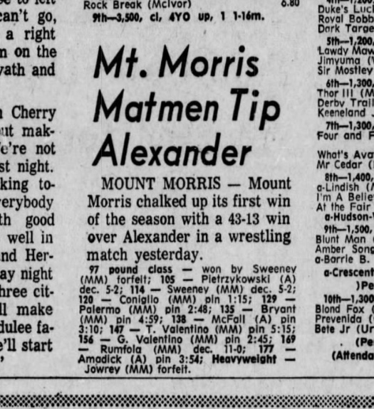 Mt. Morris Matmen Tip Alexander