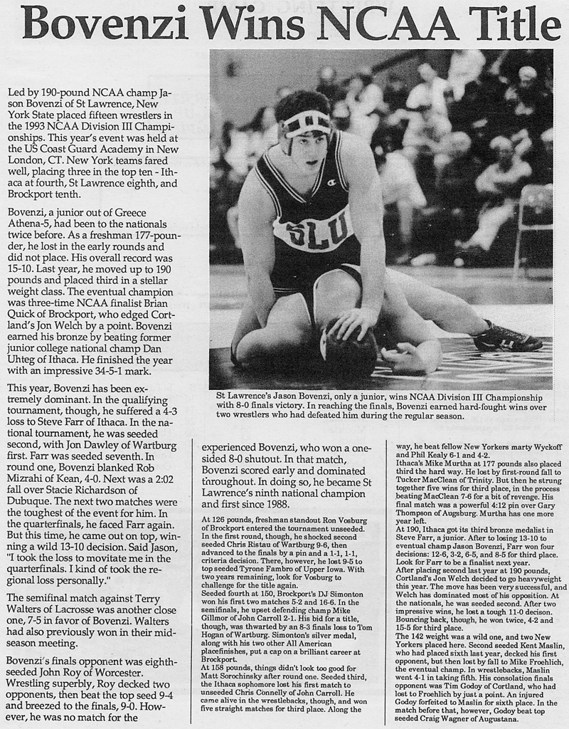 Bovenzi Wins NCAA Title