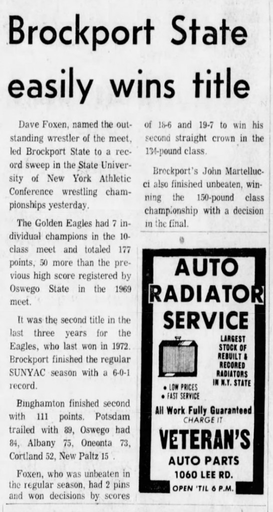 Brockport State easily wins title