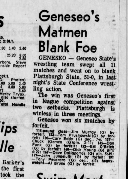 Geneseo's Matmen Blank Foe