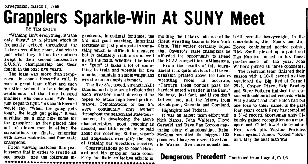 Grapplers Sparkle - Win At SUNY Meet